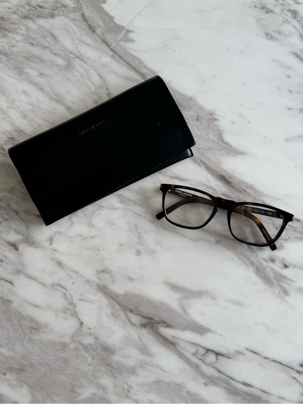 Saint Laurent Tortoiseshell Eyewear with Case